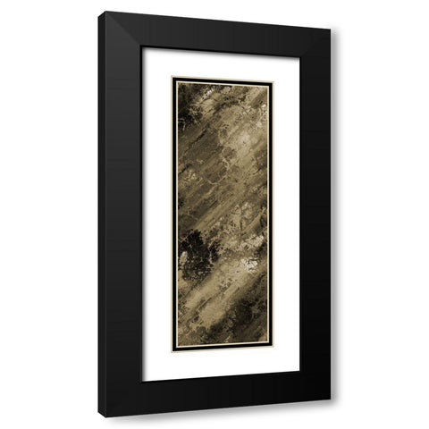 Earthy Abstract Black Modern Wood Framed Art Print with Double Matting by Lewis, Sheldon