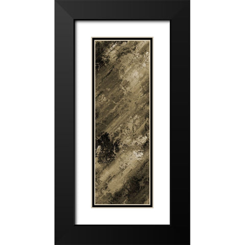 Earthy Abstract Black Modern Wood Framed Art Print with Double Matting by Lewis, Sheldon