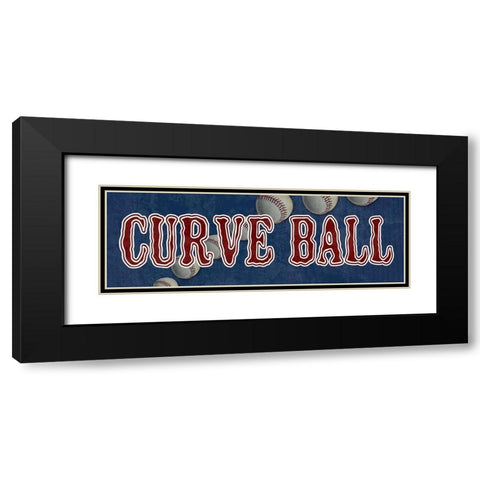 Curve Ball Black Modern Wood Framed Art Print with Double Matting by Lewis, Sheldon