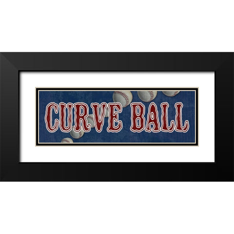 Curve Ball Black Modern Wood Framed Art Print with Double Matting by Lewis, Sheldon