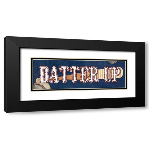 Batter Up Black Modern Wood Framed Art Print with Double Matting by Lewis, Sheldon