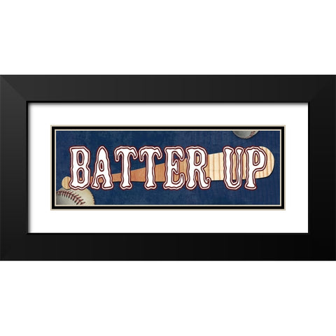 Batter Up Black Modern Wood Framed Art Print with Double Matting by Lewis, Sheldon