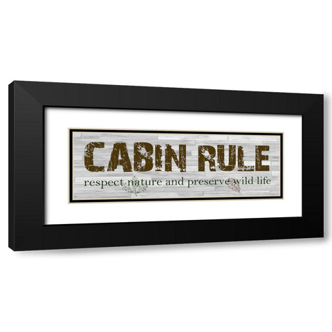 Cabin Rule Black Modern Wood Framed Art Print with Double Matting by Lewis, Sheldon