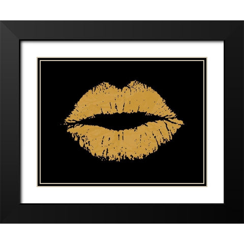 Kisses Black Modern Wood Framed Art Print with Double Matting by Lewis, Sheldon
