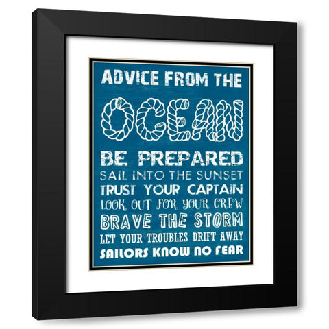 Advice From The Ocean 2 Black Modern Wood Framed Art Print with Double Matting by Lewis, Sheldon