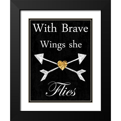 Brave Wings Black Modern Wood Framed Art Print with Double Matting by Lewis, Sheldon