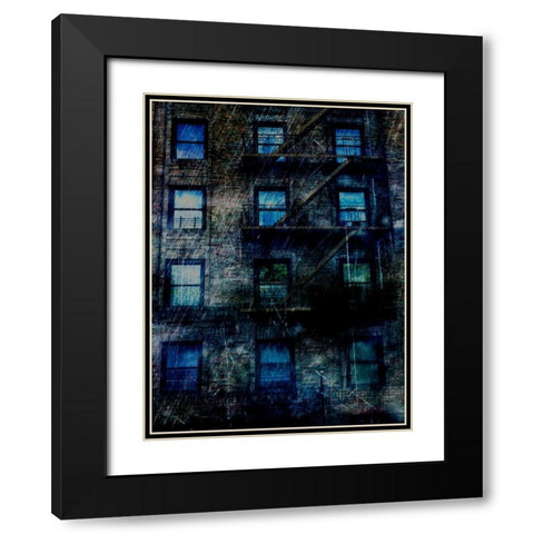 Resident Blue Black Modern Wood Framed Art Print with Double Matting by Lewis, Sheldon
