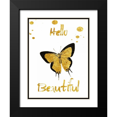 Hello Black Modern Wood Framed Art Print with Double Matting by Lewis, Sheldon