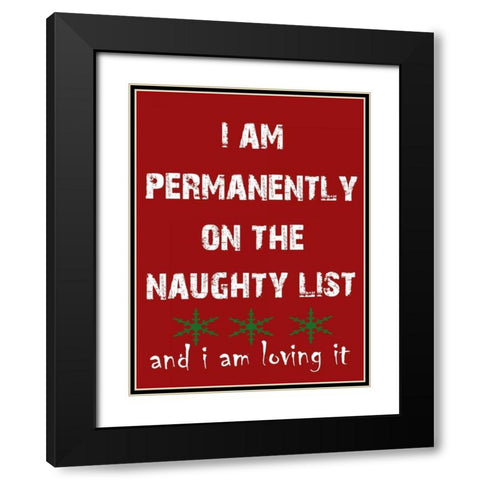 Naughty List Black Modern Wood Framed Art Print with Double Matting by Lewis, Sheldon