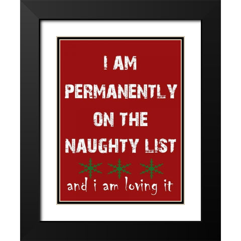 Naughty List Black Modern Wood Framed Art Print with Double Matting by Lewis, Sheldon