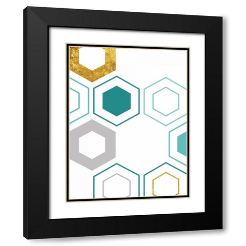 Geo Multi Black Modern Wood Framed Art Print with Double Matting by Lewis, Sheldon