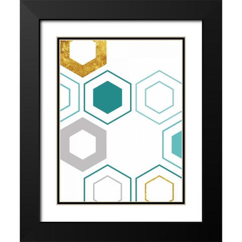 Geo Multi Black Modern Wood Framed Art Print with Double Matting by Lewis, Sheldon