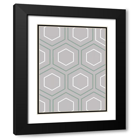 Geo Grey Black Modern Wood Framed Art Print with Double Matting by Lewis, Sheldon
