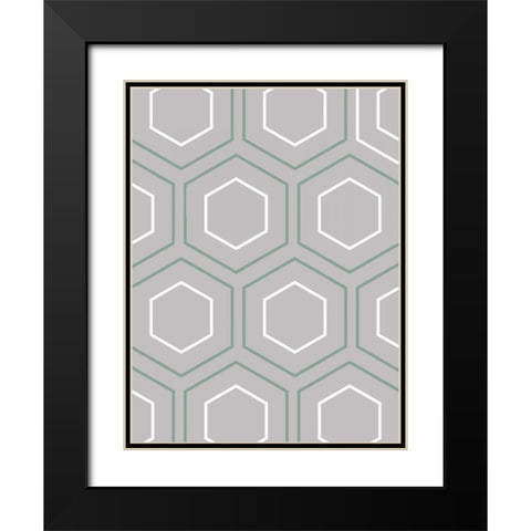 Geo Grey Black Modern Wood Framed Art Print with Double Matting by Lewis, Sheldon