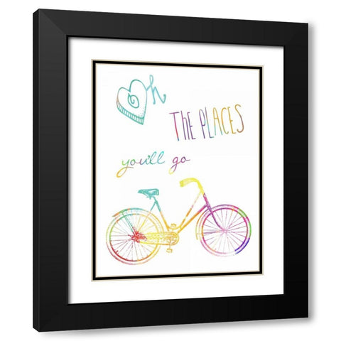 Oh The Places Youll Go Black Modern Wood Framed Art Print with Double Matting by Lewis, Sheldon