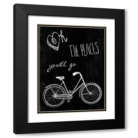 Oh The Places Youll Go Black Modern Wood Framed Art Print with Double Matting by Lewis, Sheldon