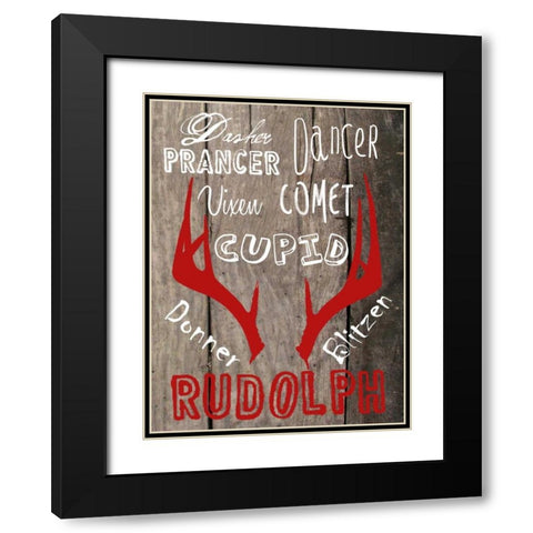 All Of The Other Reindeer Black Modern Wood Framed Art Print with Double Matting by Lewis, Sheldon