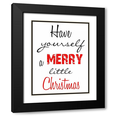 Merry Little Black Modern Wood Framed Art Print with Double Matting by Lewis, Sheldon