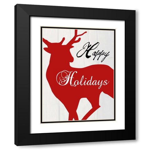 Happy Holidays Black Modern Wood Framed Art Print with Double Matting by Lewis, Sheldon
