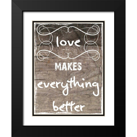 Little Bit More Love Black Modern Wood Framed Art Print with Double Matting by Lewis, Sheldon