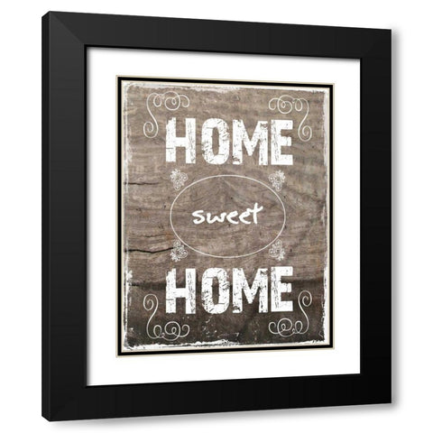 Home Sweet Home Black Modern Wood Framed Art Print with Double Matting by Lewis, Sheldon