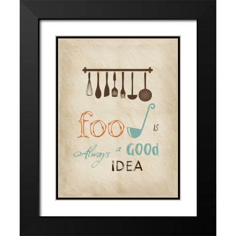 Good Food Black Modern Wood Framed Art Print with Double Matting by Lewis, Sheldon