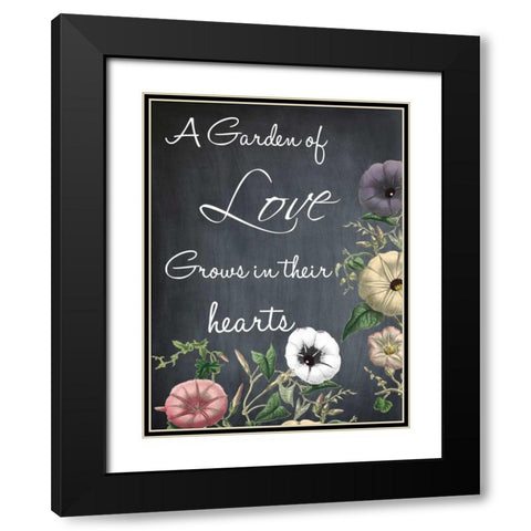 A Garden Of Love Black Modern Wood Framed Art Print with Double Matting by Lewis, Sheldon