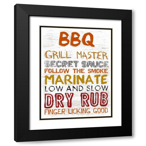 BBQ Board Black Modern Wood Framed Art Print with Double Matting by Lewis, Sheldon