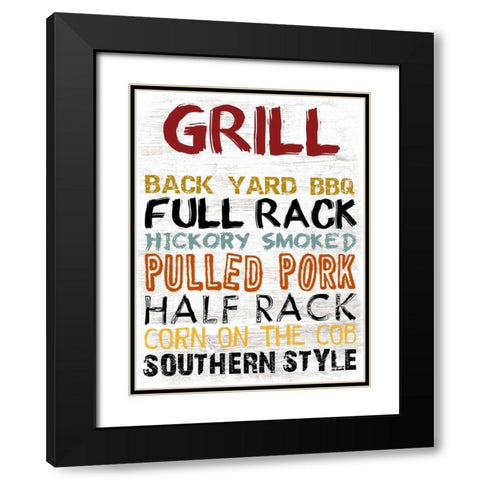 Grill Board Black Modern Wood Framed Art Print with Double Matting by Lewis, Sheldon