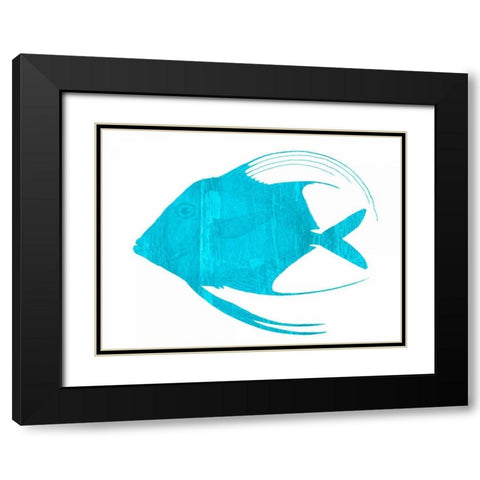 Angel Blue Black Modern Wood Framed Art Print with Double Matting by Lewis, Sheldon