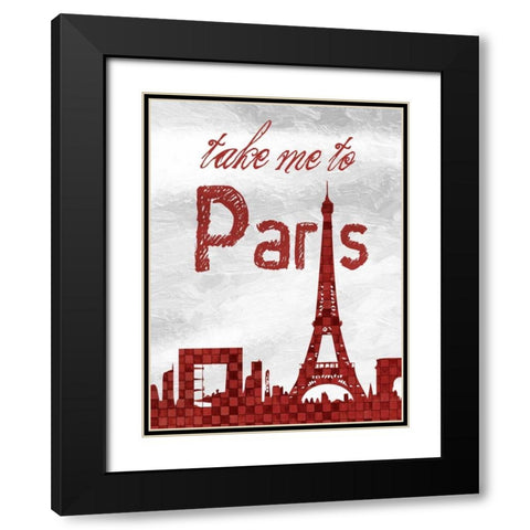 Red Paris Black Modern Wood Framed Art Print with Double Matting by Lewis, Sheldon