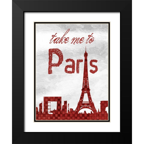 Red Paris Black Modern Wood Framed Art Print with Double Matting by Lewis, Sheldon