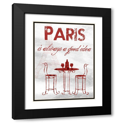 Paris Time Black Modern Wood Framed Art Print with Double Matting by Lewis, Sheldon