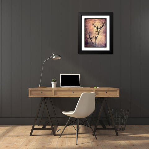 Vintage Lodge Black Modern Wood Framed Art Print with Double Matting by Lewis, Sheldon