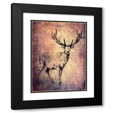 Vintage Lodge Black Modern Wood Framed Art Print with Double Matting by Lewis, Sheldon