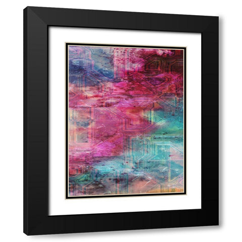 Third Dimensional Color Drift Black Modern Wood Framed Art Print with Double Matting by Lewis, Sheldon