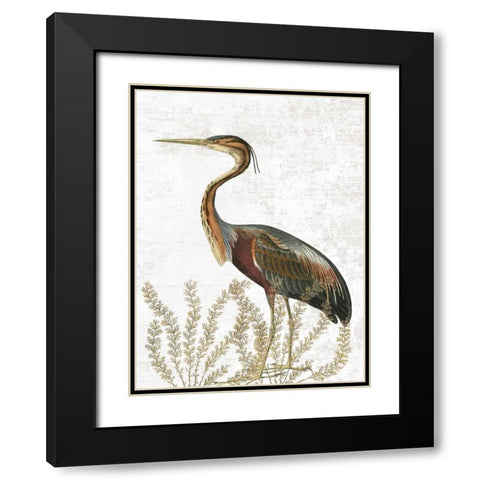 Bird In The Field Black Modern Wood Framed Art Print with Double Matting by Lewis, Sheldon
