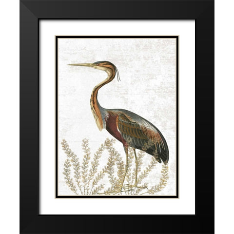 Bird In The Field Black Modern Wood Framed Art Print with Double Matting by Lewis, Sheldon