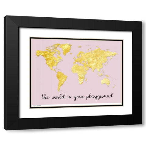 The World is Yours Black Modern Wood Framed Art Print with Double Matting by Lewis, Sheldon