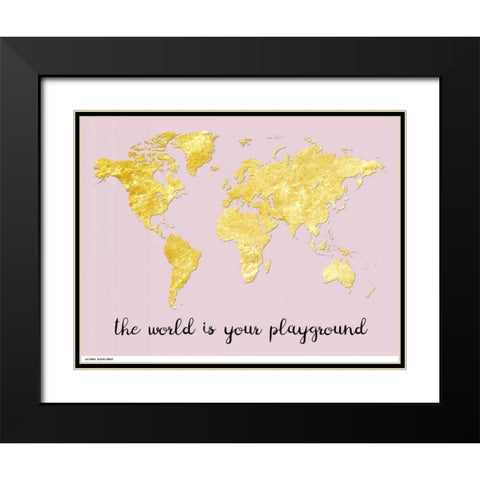 The World is Yours Black Modern Wood Framed Art Print with Double Matting by Lewis, Sheldon