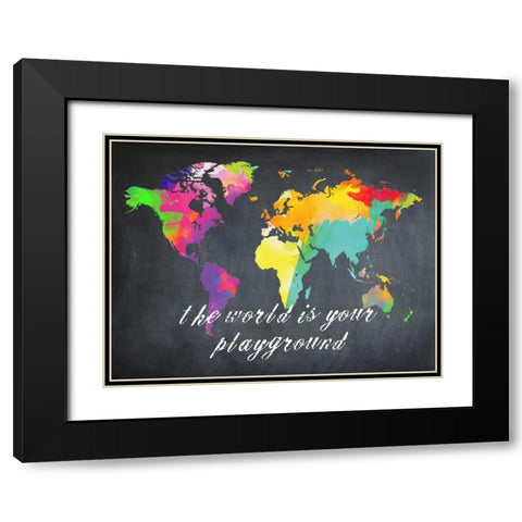 The World is Yours Black Modern Wood Framed Art Print with Double Matting by Lewis, Sheldon