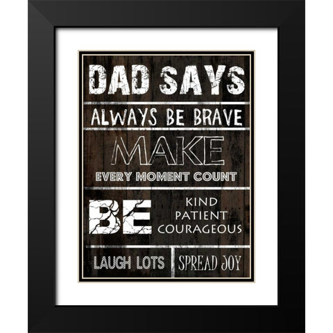 Dad Says 2 Black Modern Wood Framed Art Print with Double Matting by Lewis, Sheldon