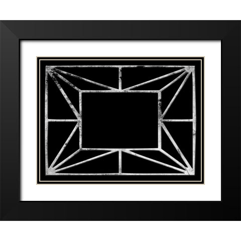 Transitional Geo Black Modern Wood Framed Art Print with Double Matting by Lewis, Sheldon