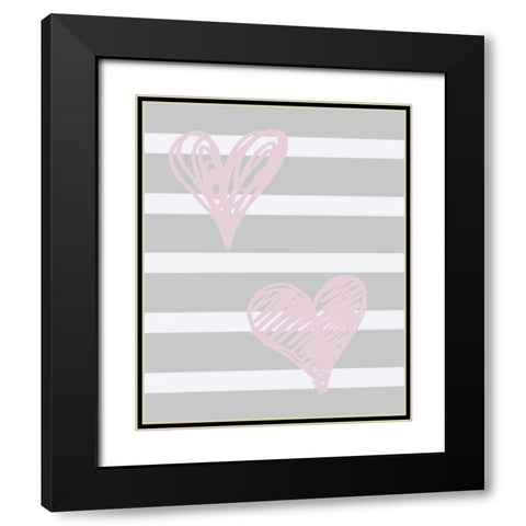 Warm Hearts Black Modern Wood Framed Art Print with Double Matting by Lewis, Sheldon