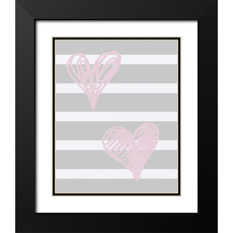 Warm Hearts Black Modern Wood Framed Art Print with Double Matting by Lewis, Sheldon