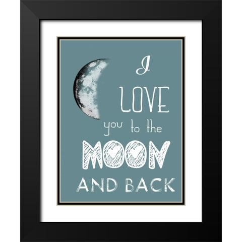All The Way To The Moon Black Modern Wood Framed Art Print with Double Matting by Lewis, Sheldon