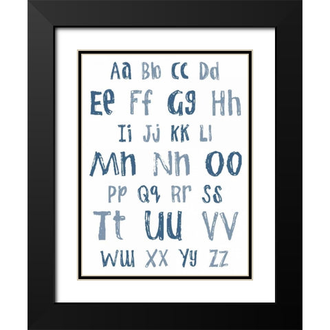 Now I know My ABC Black Modern Wood Framed Art Print with Double Matting by Lewis, Sheldon