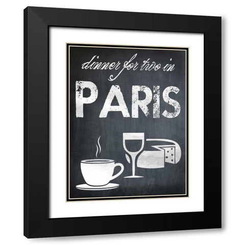 Dinner For Two Black Modern Wood Framed Art Print with Double Matting by Lewis, Sheldon