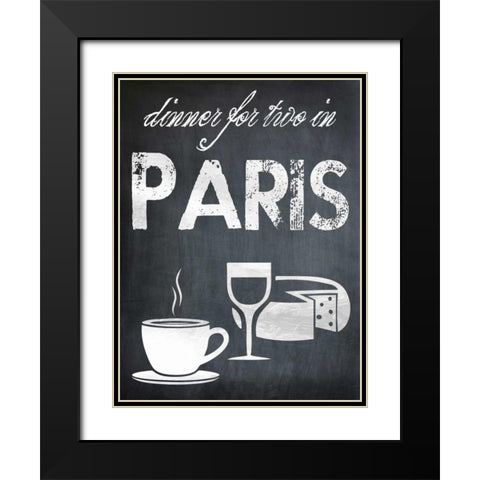Dinner For Two Black Modern Wood Framed Art Print with Double Matting by Lewis, Sheldon