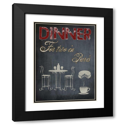 Parisian Dinner Black Modern Wood Framed Art Print with Double Matting by Lewis, Sheldon